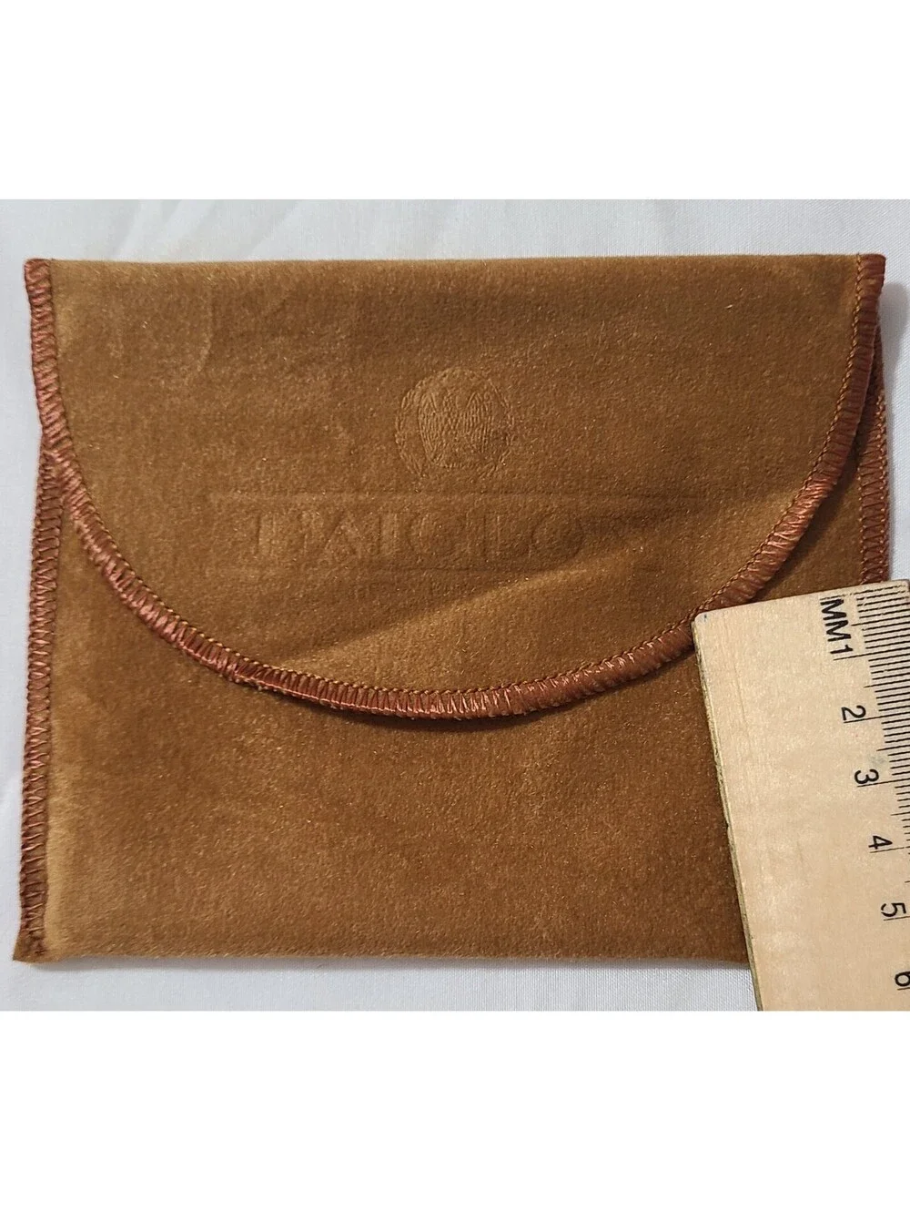 Vtg L’Aiglon Leather Bifold Wallet & Dust Cover Sz Small Dark Brown 10 CC Slots